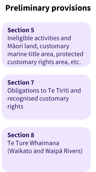 A diagram of preliminary provisions